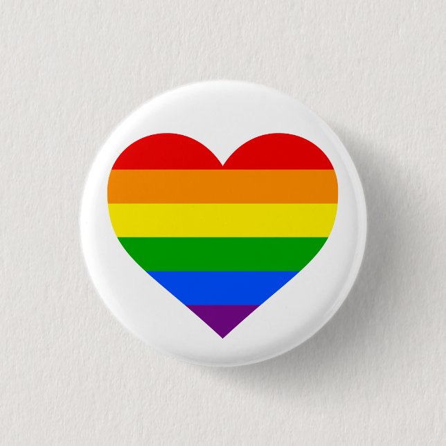 Badge Rond 2,50 Cm "COEUR d'ARC-EN-CIEL" 1,25 pouces (Devant)