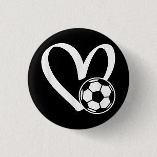 Badge Rond 2,50 Cm Coeur de balle de football