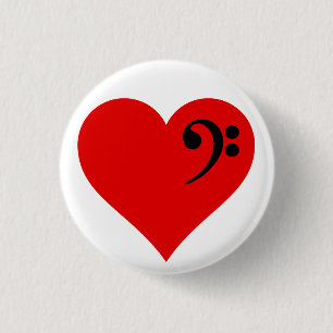 Badge Rond 2,50 Cm Coeur de basse