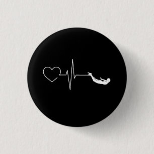 Badge Rond 2,50 Cm Coeur de natation