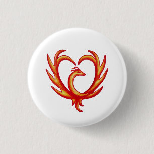 Badge Rond 2,50 Cm Cœur de Phénix