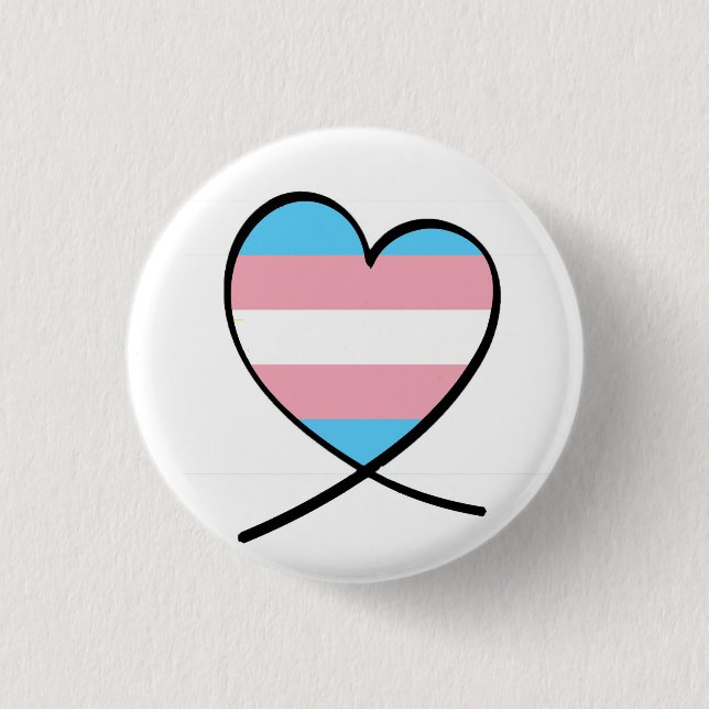 Badge Rond 2,50 Cm Coeur de transsexuel (Devant)