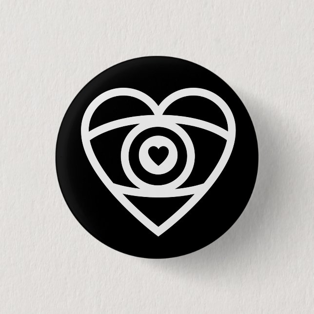 Badge Rond 2,50 Cm Coeur d'oeil (Devant)