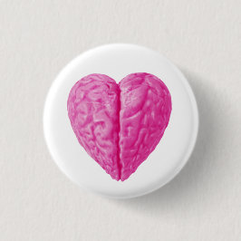 Badge Rond 2,50 Cm Coeur du cerveau