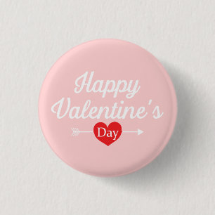 Badge Rond 2,50 Cm Coeur Heureuse Sainte-Valentin