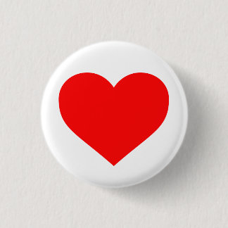 BADGE ROND 2,50 CM "COEUR ROUGE "