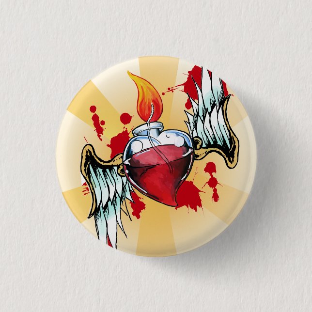 Badge Rond 2,50 Cm Coeur sacré (Devant)