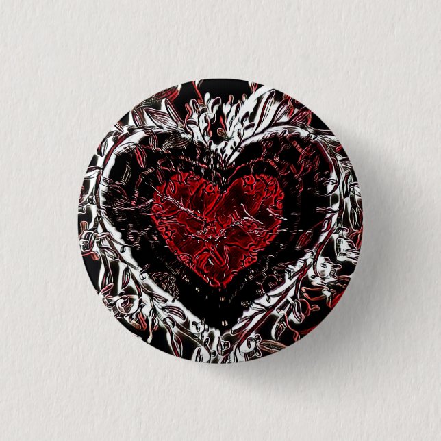Badge Rond 2,50 Cm Coeur sauvage foncé (Devant)