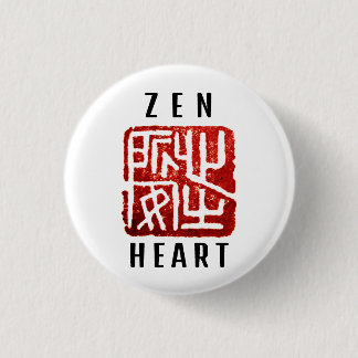 Badge Rond 2,50 Cm 'Coeur Zen' Calme Au Coeur