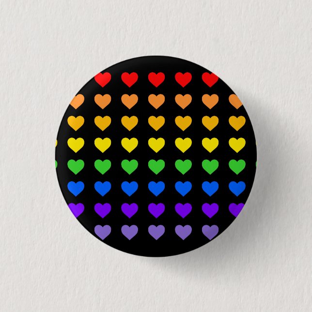 Badge Rond 2,50 Cm Coeurs arc-en-ciel (Devant)