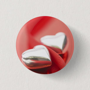 Badge Rond 2,50 Cm Coeurs de ruban