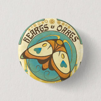 Badge Rond 2,50 Cm Coeurs et Pin de bouton de mite de Nouveau d'art