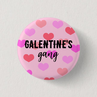 Badge Rond 2,50 Cm Coeurs roses mignons Galentines Jour Personnalisé