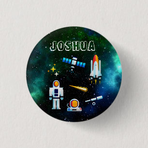 Badge Rond 2,50 Cm Collage de l'astronaute amusant personnalisé