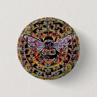 Badge Rond 2,50 Cm Collage mécanique des abeilles