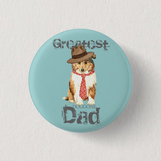 Badge Rond 2,50 Cm Collie Papa (Devant)