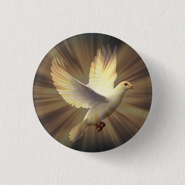 Badge Rond 2,50 Cm Colombe blanche de paix (Devant)