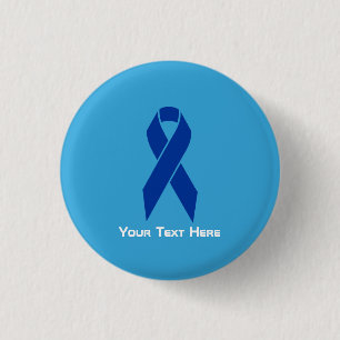 Badge Rond 2,50 Cm Colon Cancer Awareness Blue Ribbon
