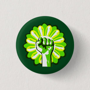 Badge Rond 2,50 Cm Combat pour l'environnement ! Changement