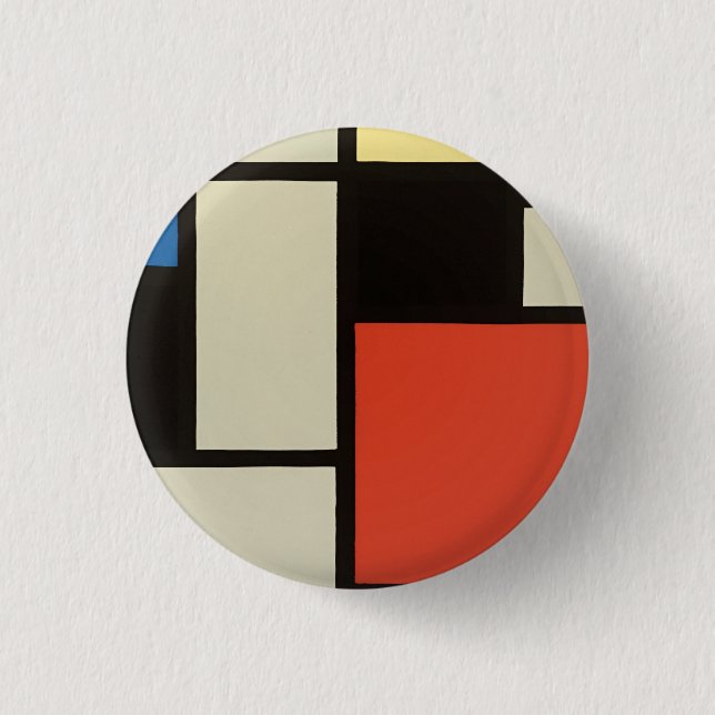 Badge Rond 2,50 Cm Composition mondrienne Art moderne de la peinture  (Devant)