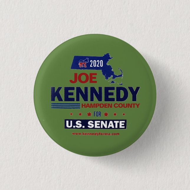 Badge Rond 2,50 Cm Comté de Hampden pour Joe Kennedy 2020 (Devant)