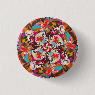 Badge Rond 2,50 Cm Conception abstraite florale colorée