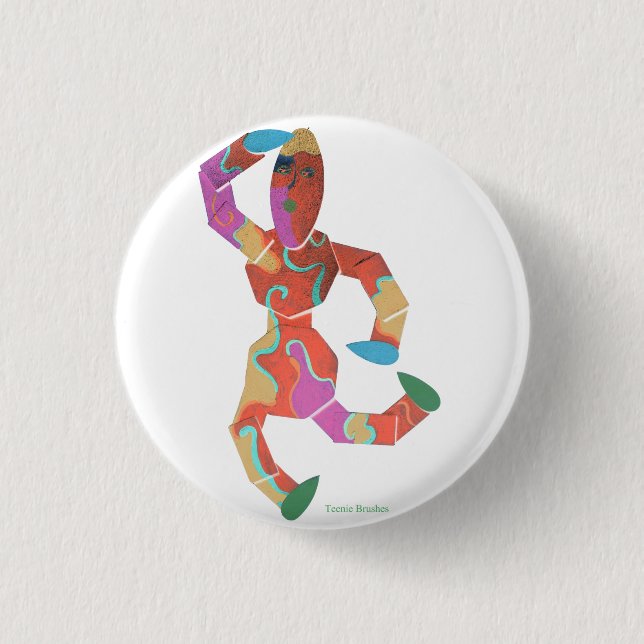 Badge Rond 2,50 Cm Conception de brosses de Teenie (Devant)