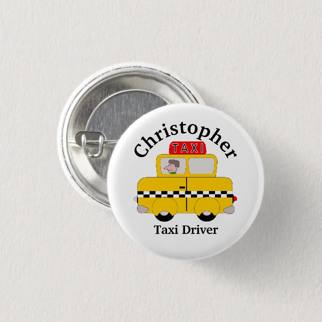 Badge Rond 2,50 Cm Conception de cabine jaune (Devant & derrière)