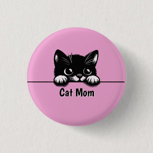 Badge Rond 2,50 Cm Conception de chat Cute Peeeking