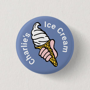 Badge Rond 2,50 Cm Conception de crème glacée pour le vendeur de crèm