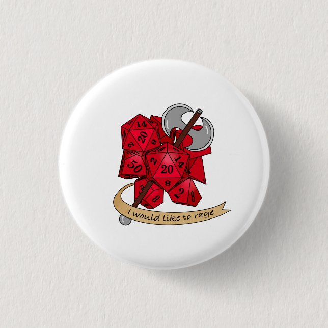Badge Rond 2,50 Cm Conception de dés barbares (Devant)