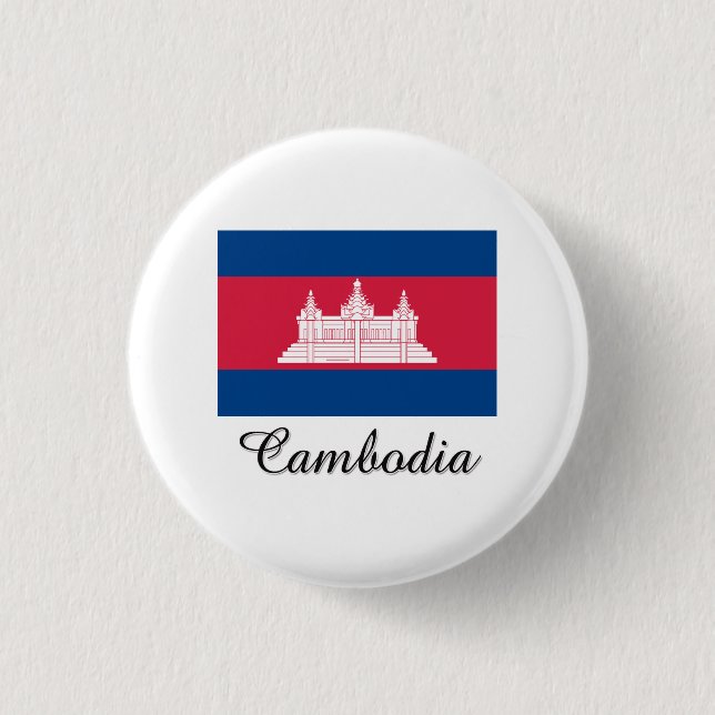 Badge Rond 2,50 Cm Conception de drapeau du Cambodge (Devant)