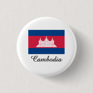 Badge Rond 2,50 Cm Conception de drapeau du Cambodge