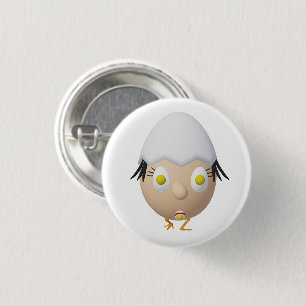 Badge Rond 2,50 Cm Conception de personnage d'œuf fantaisiste RG & RA