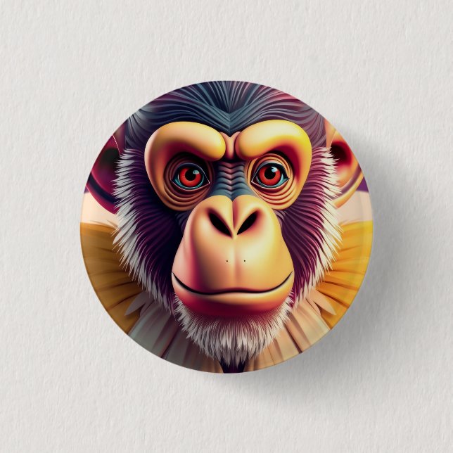 Badge Rond 2,50 Cm Conception de singe (Devant)