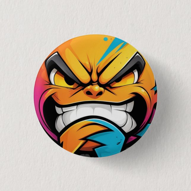 Badge Rond 2,50 Cm Conception du sourire malveillant 1 (Devant)