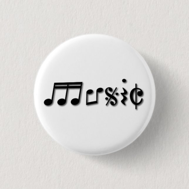 Badge Rond 2,50 Cm Conception du texte de musique (Devant)
