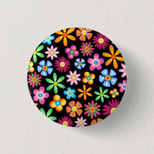 Badge Rond 2,50 Cm Conception naïve de Flower