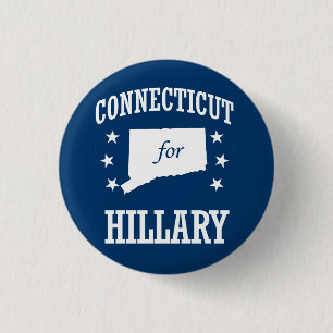 BADGE ROND 2,50 CM CONNECTICUTER POUR HILLARY
