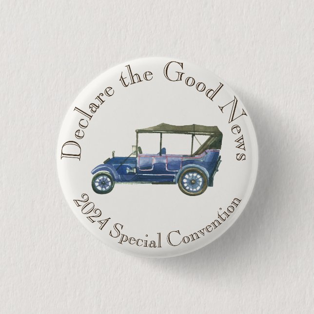 Badge Rond 2,50 Cm Convention JW 2024 Déclarer les bonnes nouvelles (Devant)