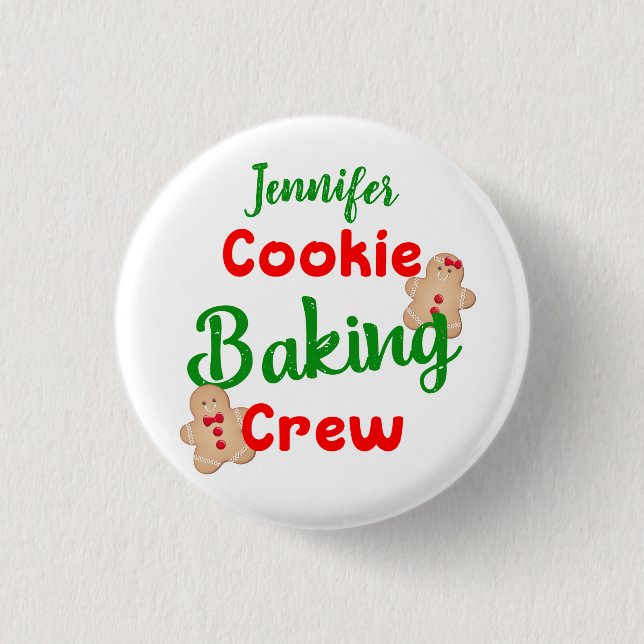 Badge Rond 2,50 Cm Cookie Baking Crew Custom Fun Holiday Cuisine (Devant)