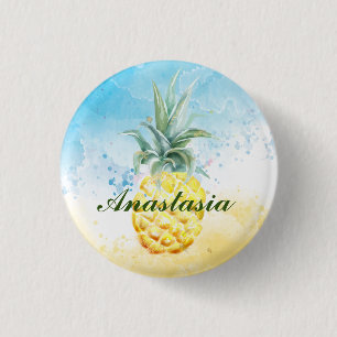 Badge Rond 2,50 Cm Cool, Extraordinaire, Ananas avec le nom