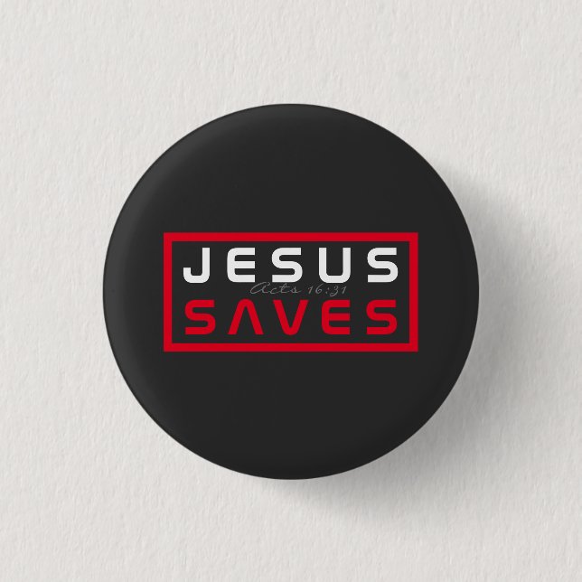 Badge Rond 2,50 Cm Cool Jésus Sauve (Devant)