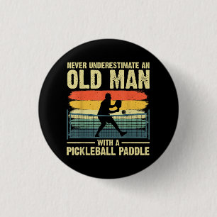 Badge Rond 2,50 Cm Cool Pickleball Design Pour Hommes Grandpa Pickleb