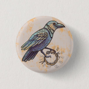 Badge Rond 2,50 Cm corbeau mystique