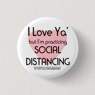 Badge Rond 2,50 Cm Coronavirus socialement distancer avec amour