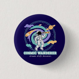 Badge Rond 2,50 Cm Cosmic Wanderer Astronaut Telescop