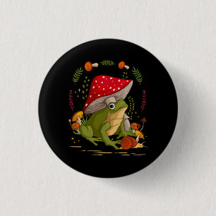Badge Rond 2,50 Cm Cottagecore Fairycore Esthétique Frog Snail Mushro