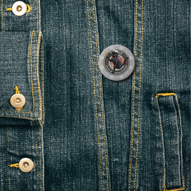 Badge Rond 2,50 Cm Coucher de soleil de chat noir : un voyage pour le (Black Cat Sunset: A Voyage to THRIVE 1 Inch Round Button)