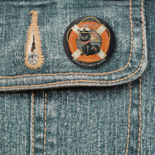 Badge Rond 2,50 Cm Coucher de soleil de chat noir : Voyage pour GRIVE